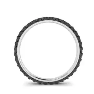 Anillo de eternidad con pavé de diamantes negros en oro blanco - Photo 1
