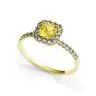 Anillo cojín de diamantes amarillos de 0,5 ct con halo de oro amarillo, Image 4