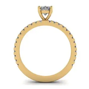 Anillo de diamantes ovalados con pavé en oro amarillo - Photo 1