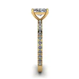 Anillo de diamantes ovalados con pavé en oro amarillo - Photo 2