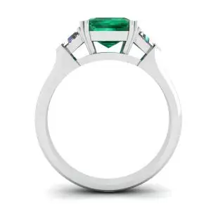 Anillo de 3,31 quilates con esmeralda y trillones de diamantes laterales - Photo 1
