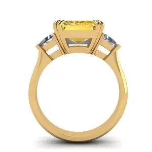 Anillo Zafiro Amarillo Talla Esmeralda Oro Amarillo - Photo 1