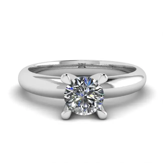Anillo Solitario con Diamante en forma de V