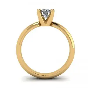 Anillo Solitario Diamante Forma V Oro Amarillo - Photo 1