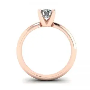 Anillo Solitario Diamante Forma V Oro Rosa - Photo 1