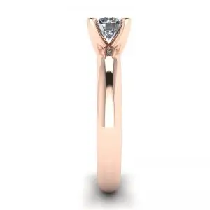 Anillo Solitario Diamante Forma V Oro Rosa - Photo 2