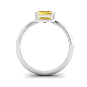 Anillo Zafiro amarillo talla esmeralda de 2 quilates Oro blanco - Photo 1