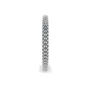 Anillo de eternidad con triple pavé de diamantes blancos - Photo 1