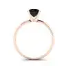 Anillo de engaste en V con diamantes negros en oro rosa, Image 2