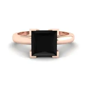 Anillo Diamante Negro Oro Rosa