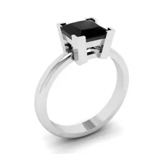 Anillo Diamante Negro Oro Blanco - Photo 3