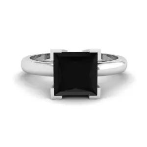 Anillo Diamante Negro Oro Blanco
