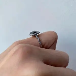 Anillo de diamante negro princesa - Photo 5