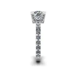 Anillo de diamantes redondos con pavé lateral y oculto - Photo 2