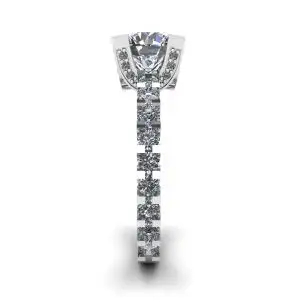 Anillo de diamantes redondos con pavé lateral y oculto - Photo 4