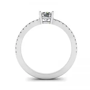 Anillo con pavé lateral de diamantes blancos Oro blanco de 18 quilates - Photo 1