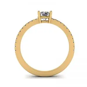 Anillo con pavé lateral de diamantes blancos en oro amarillo de 18 quilates - Photo 1