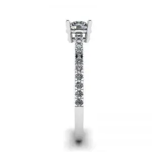 Anillo con pavé lateral de diamantes blancos Oro blanco de 18 quilates - Photo 2