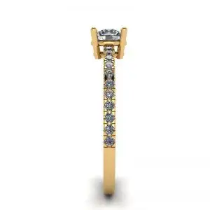 Anillo con pavé lateral de diamantes blancos en oro amarillo de 18 quilates - Photo 2