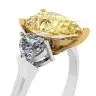 Anillo de 1 quilate de diamante amarillo pera con 2 corazones, Image 2