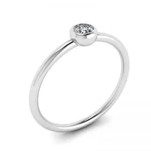 Anillo pequeño con diamantes redondos La Promesse - Photo 3