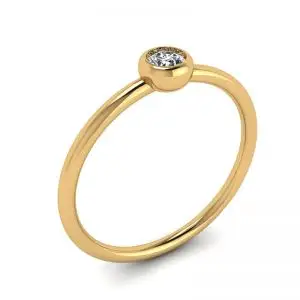 Anillo Pequeño Diamante Redondo La Promesse Oro Amarillo - Photo 3