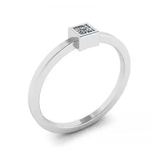 Anillo pequeño con diamantes de princesa La Promesse - Photo 3