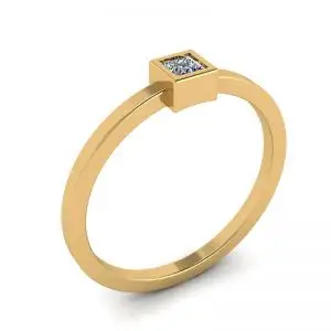 Anillo pequeño Princess Diamond La Promesse en oro amarillo - Photo 3