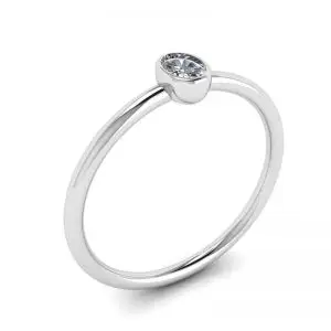 Anillo pequeño de diamantes ovalados La Promesse - Photo 3
