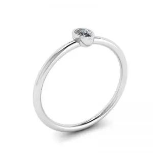Anillo pequeño pera con diamantes La Promesse - Photo 3