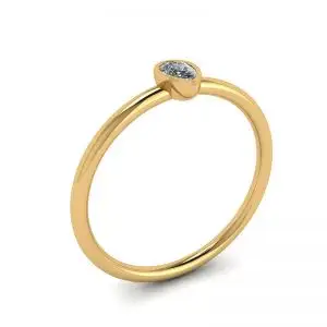 Anillo Pequeño Pera Diamante La Promesse Oro Amarillo - Photo 3