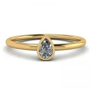 Anillo Pequeño Pera Diamante La Promesse Oro Amarillo