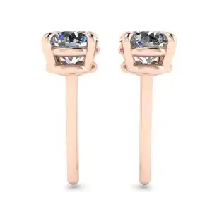 Pendientes de tuerca con diamantes redondos perfectos en oro rosa - Photo 1