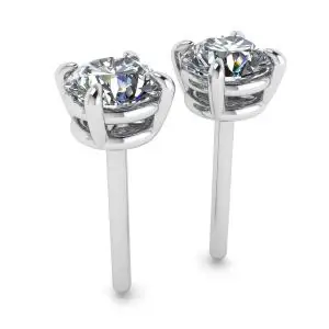Pendientes de tuerca redondos perfectos con diamantes en oro blanco - Photo 2