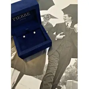 Pendientes de tuerca con diamantes redondos perfectos en oro rosa - Photo 4