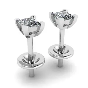 Aretes de diamantes de talla princesa - Photo 2