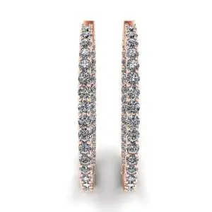 Aros Finos con Diamantes Oro Rosa - Photo 2
