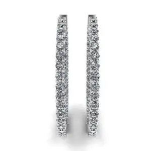 Pendientes de aro fino con diamantes - Photo 2