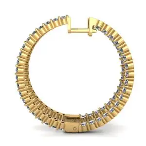 Aros Finos con Diamantes Oro Amarillo - Photo 1