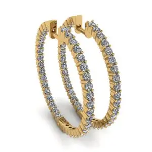 Aros Finos con Diamantes Oro Amarillo