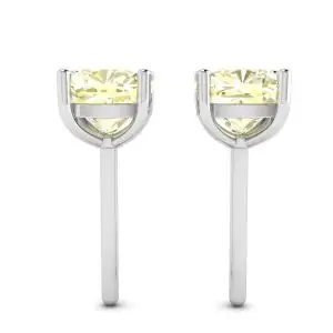 Aretes de diamantes amarillos de talla cojín en oro blanco de 18 k - Photo 1