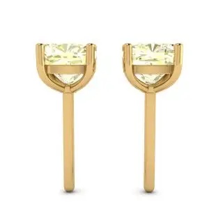 Aretes de diamantes amarillos de talla cojín en oro amarillo de 18 quilates - Photo 1
