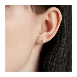 Aretes de diamantes amarillos de talla cojín en oro rosado de 18 quilates - Photo 3