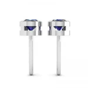 Aretes Clásicos de Zafiro Azul en Oro Blanco - Photo 2