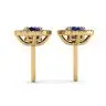 Aretes de zafiro con halo de diamantes desmontable en oro amarillo, Image 2