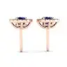Aretes de zafiro con halo de diamantes removible en oro rosado, Image 2