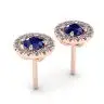 Aretes de zafiro con halo de diamantes removible en oro rosado, Image 3