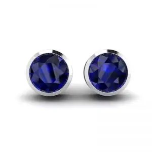 Aretes de Zafiro en Oro Blanco