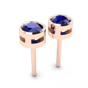 Aretes de Zafiro en Oro Rosa - Photo 2