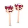 Aretes de zafiro con halo de diamantes desmontable en oro rosado, Image 3